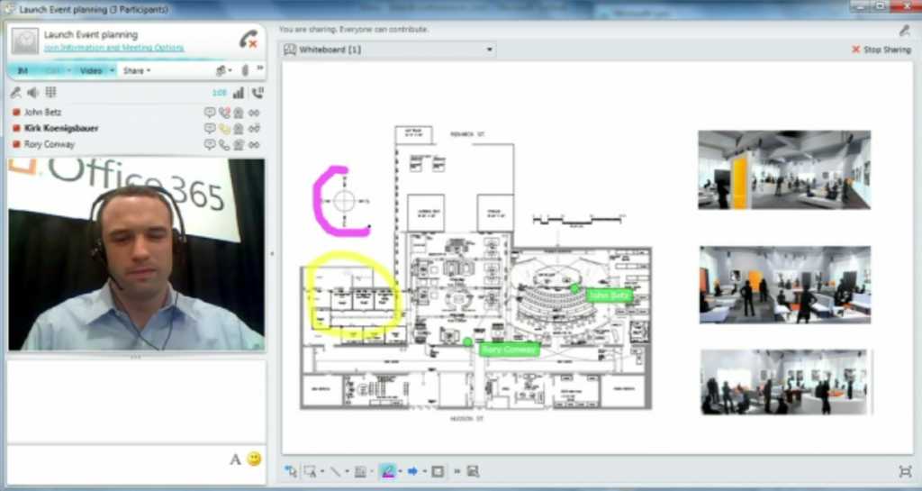 Lync, Online Meeting with a whiteboard