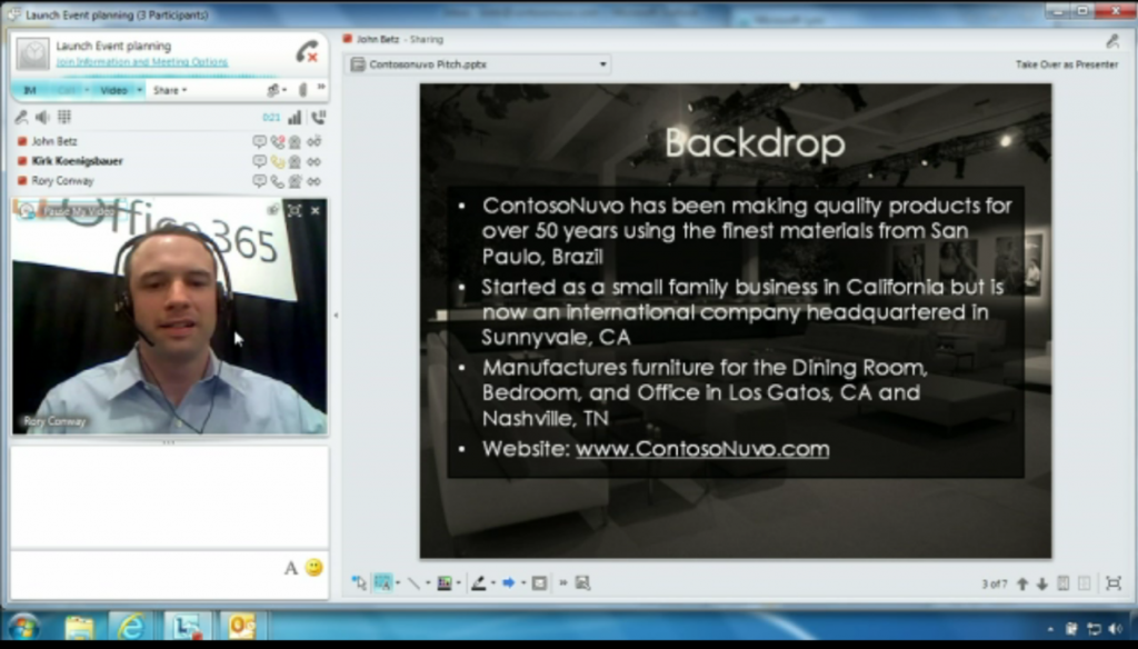 Lync, Online Meeting with a presentation