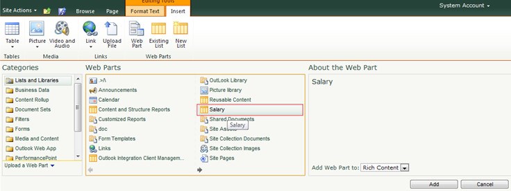 Sharepoint 2010 Excel Chart