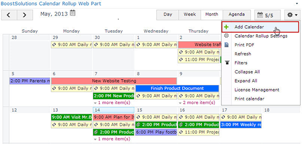 calendar rollup