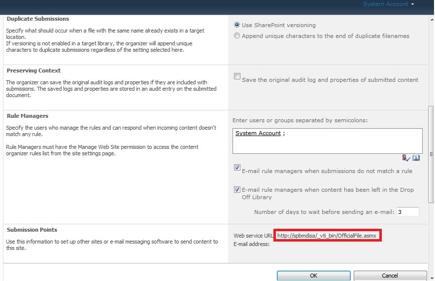 configure send to connections in sharepoint 2010-5