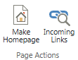 page actions