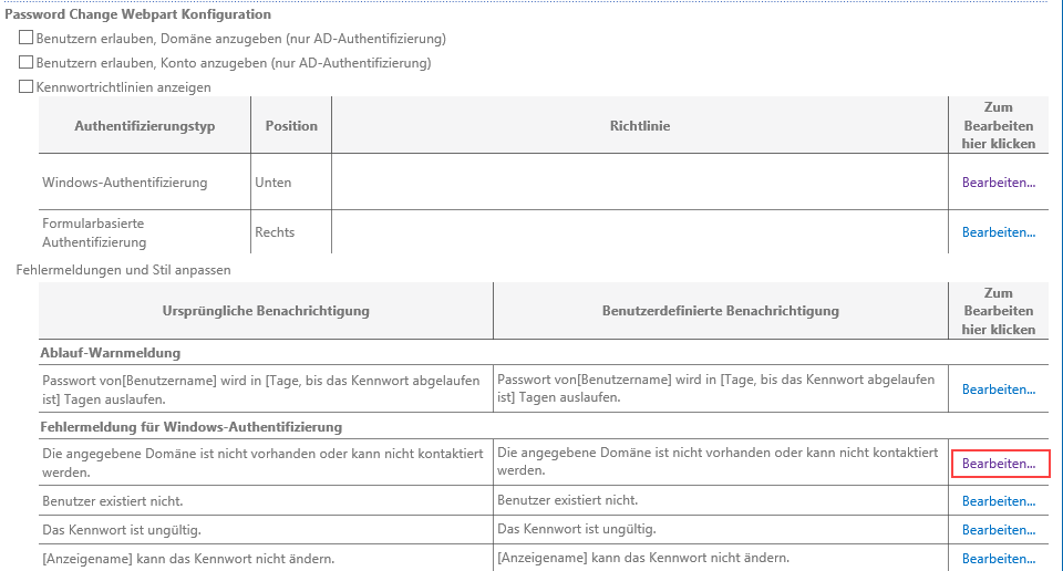 SharePoint Kennwort