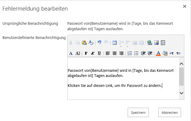 SharePoint Kennwort