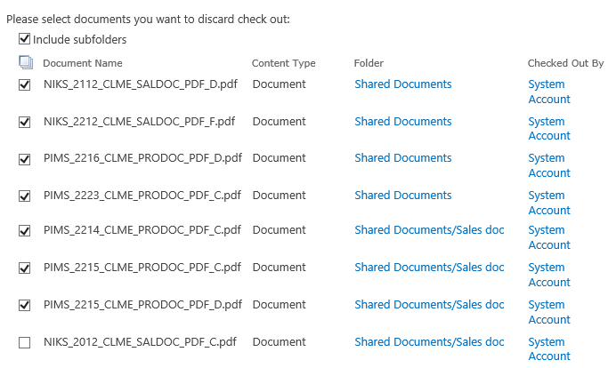 selectcheckedoutdocument