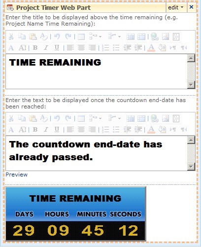 SharePoint Project Timer screenshot