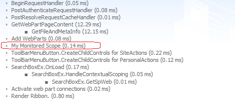 Using Developer Dashboard with SPMonitoredScope class