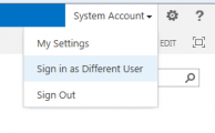 How to add Sign in as Different User in SharePoint 2013