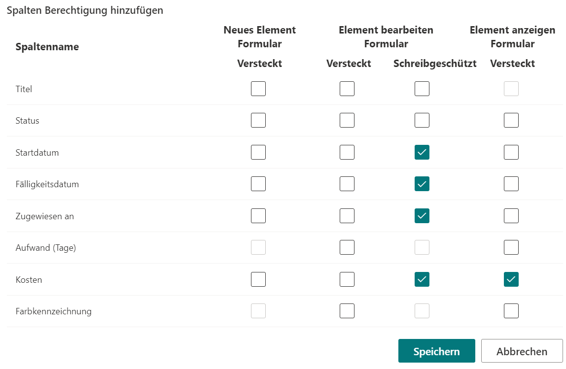 Column Permission App