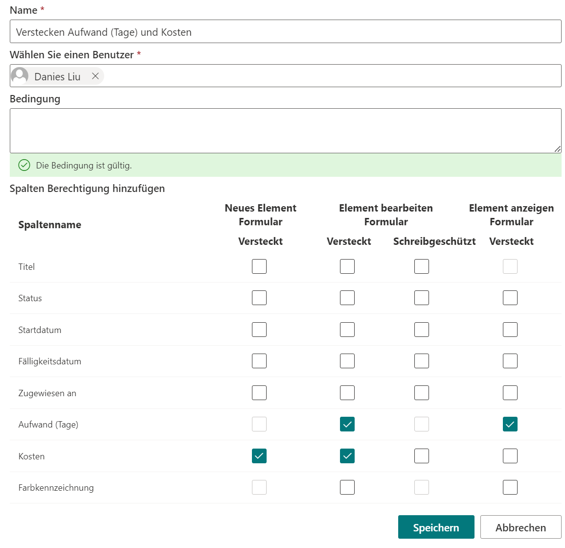 Column Permission App