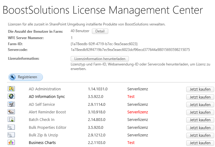 BoostSolutions License Management Center