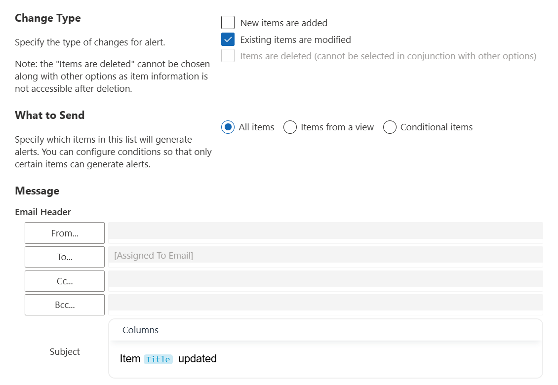 SharePoint Alert Reminder App - Automated Alerts for Item Changes
