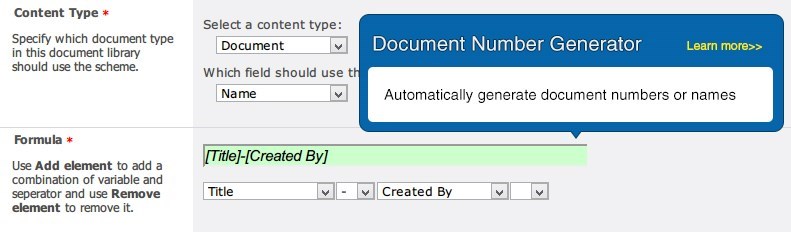 SharePoint Document Number Generator