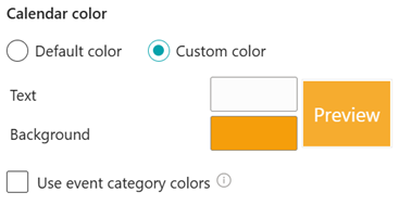 Color settings for Calendar Rollup Web Part