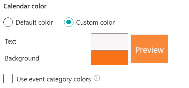 Color settings for Calendar Rollup Web Part
