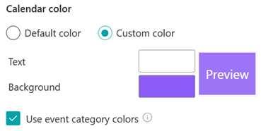 Color settings for Calendar Rollup Web Part