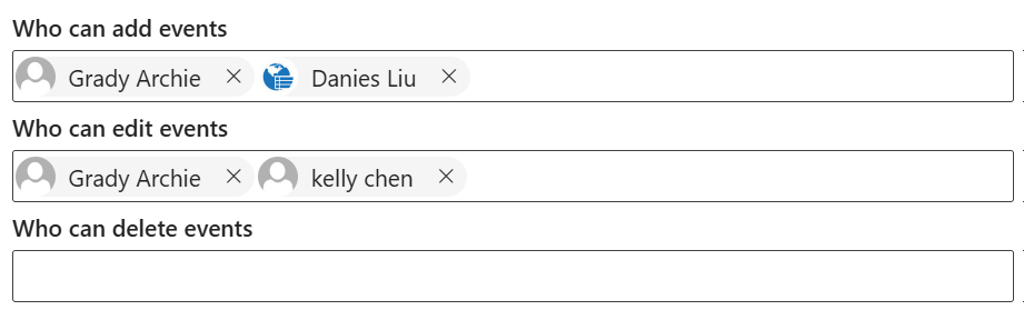 Permissions settings for Calendar Rollup Web Part