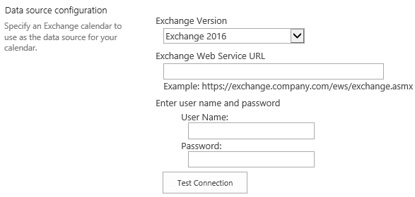 SharePoint calendar source Exchange calendar