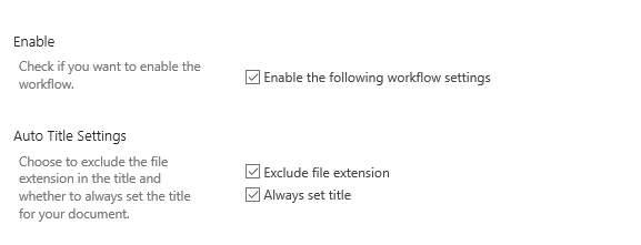 SharePoint Document Auto Title workflow configuration