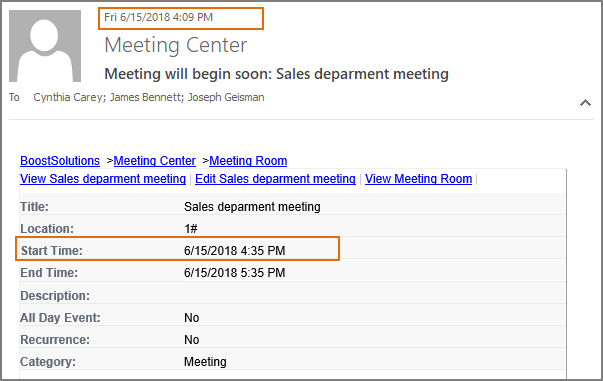 Sales meeting email