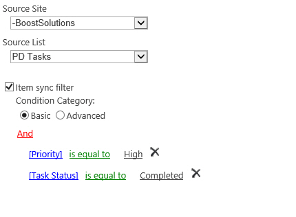 SharePoint List Sync conditions.