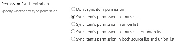 Set permissions on SharePoint List Sync.