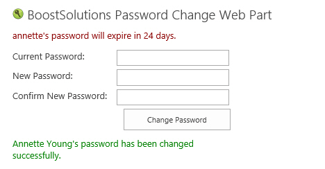 password change for SharePoint.