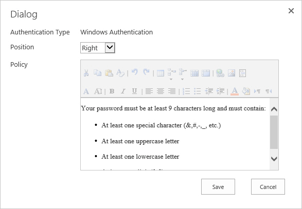 password change for SharePoint.