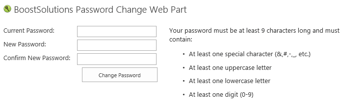 password change for SharePoint.