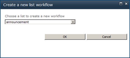 Creat a new SharePoint list workflow