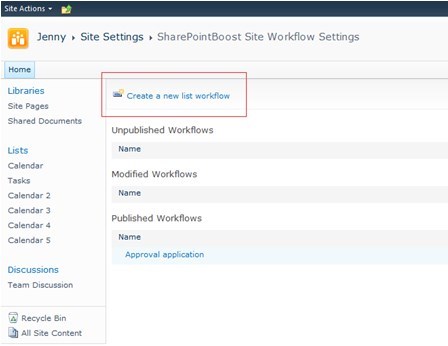 Create a new SharePoint workflow